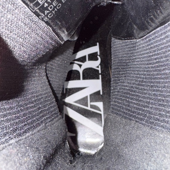 Zara stretch chunky heel boots Patent leather style. Size 41= US 10 GUC - Picture 10 of 14